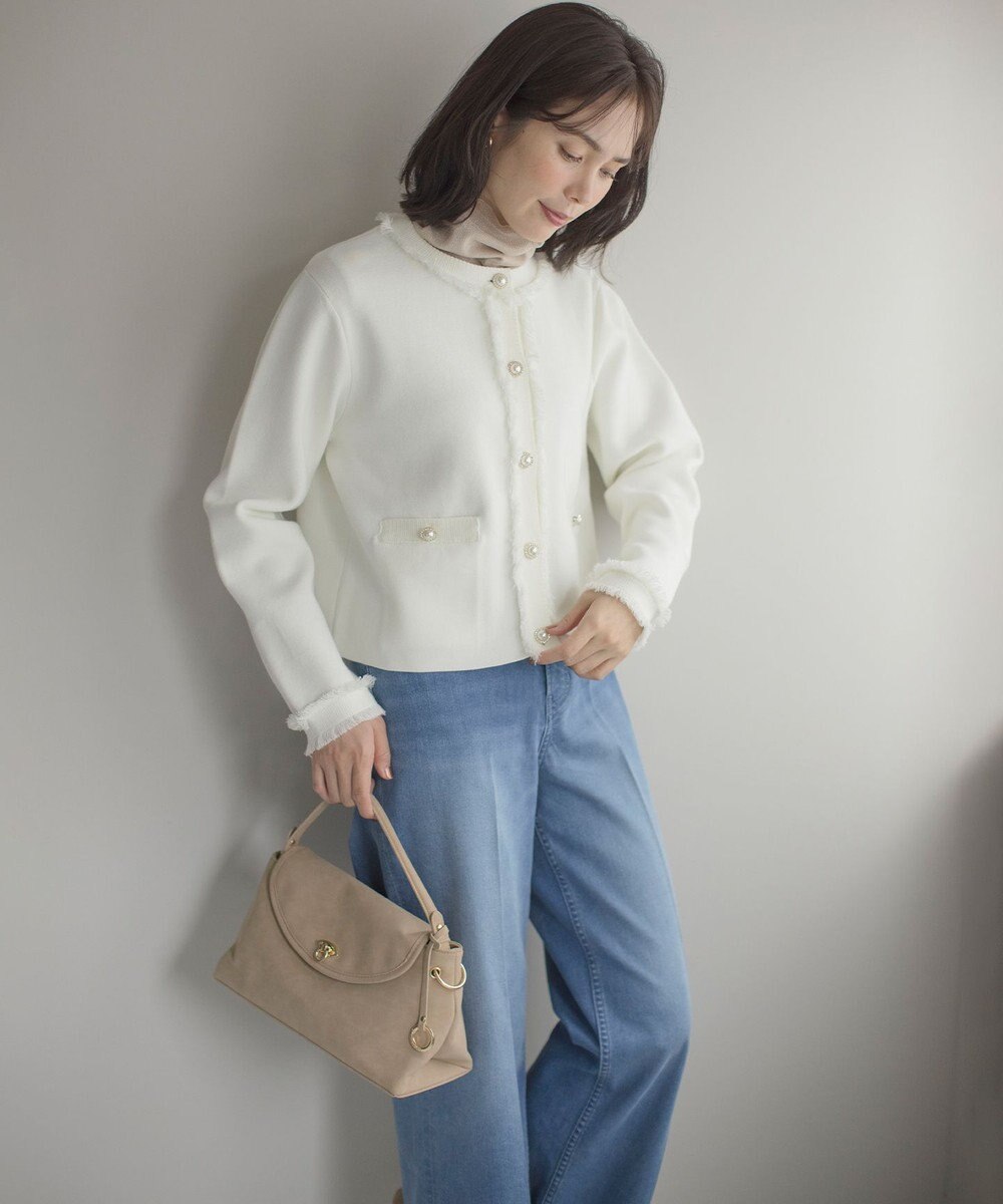 組曲 スエードライク トップハンドルバッグ 