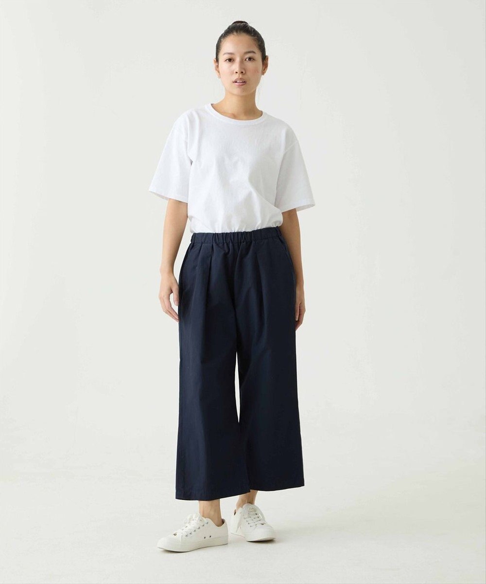 caqu color linen wide cropped コットンリネンクロップド丈ワイドパンツ 