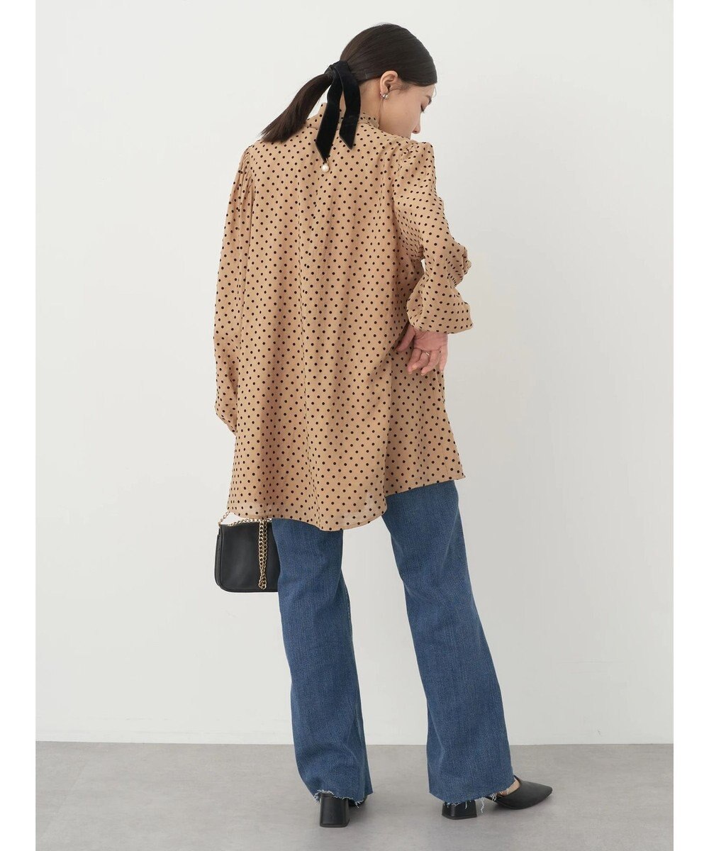 earth music&ecology ドットチュニック丈リボン付きワンピース 