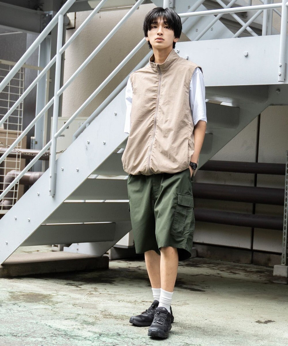 WEGO 【ウエストゴム/手洗い可】ワイドカーゴショーツ 