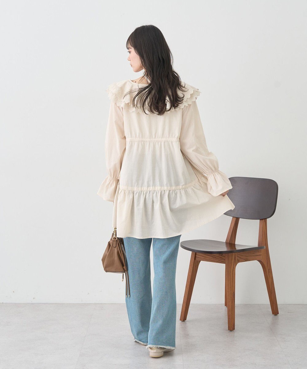 earth music&ecology 【綿100％】サイドリボンラッフルミニワンピース 