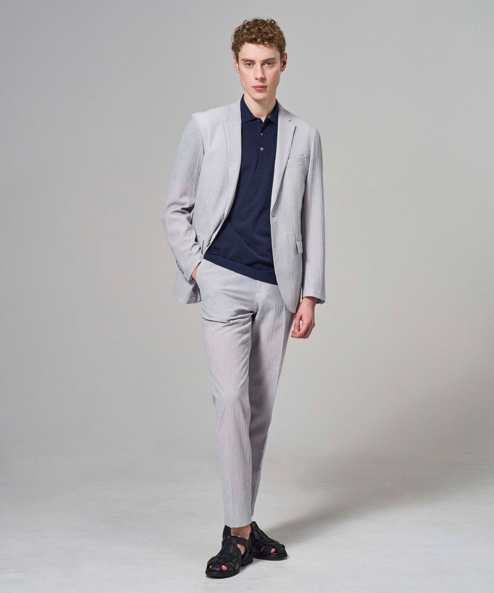 JOSEPH HOMME 【新柄】リュクスレーヨンボーダー　ポロニット 