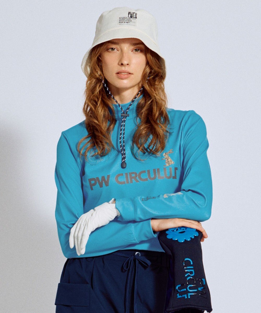 PW CIRCULUS 【吸水速乾 / UV遮蔽率99.5% UVカット / ストレッチ】【WOMEN】ラビットグラフィック ロングスリーブモックT ゴルフウェア レディース 