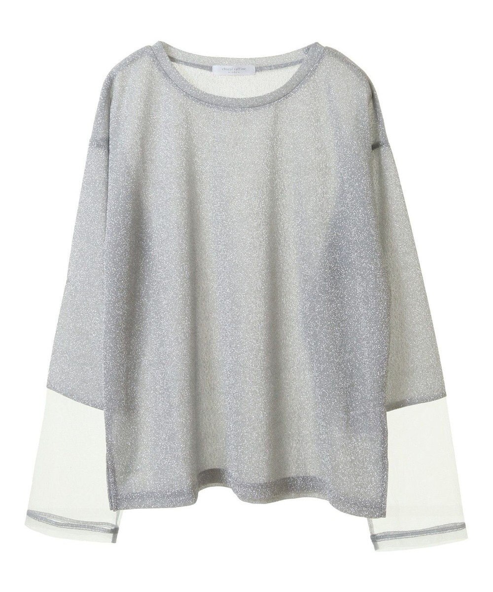 Green Parks 袖チュールドッキングラメプルオーバー 
