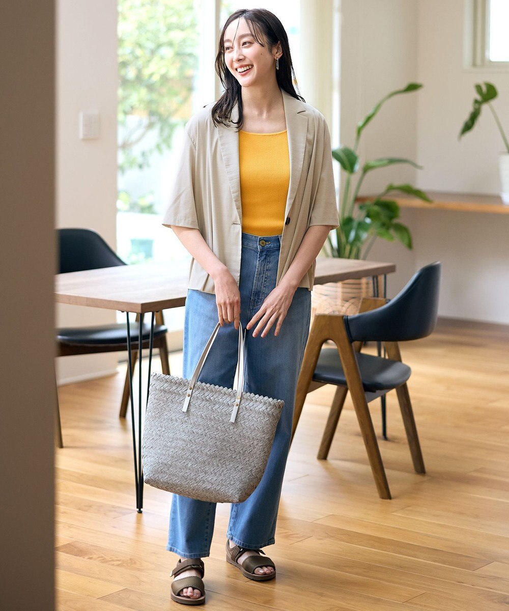 ANY L 【洗濯機可/接触冷感/UVケア】清涼リラックス半袖ジャケット 