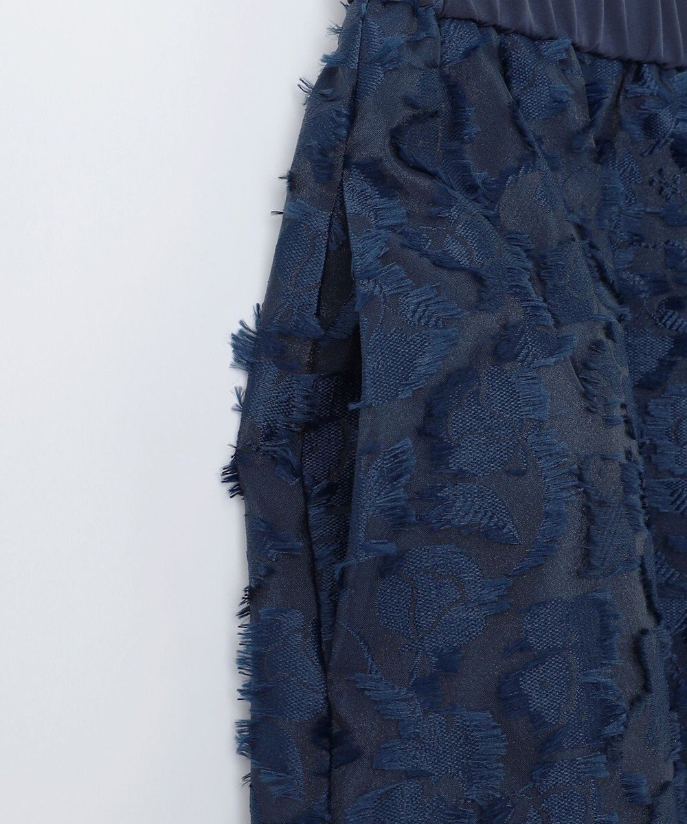 自由区 【洗える】フラワーカットジャガード スカート 