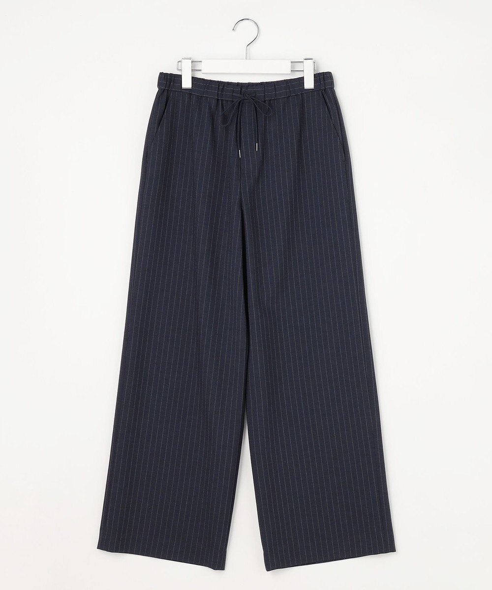 J.PRESS LADIES ペンシル SLUB STRIPE ワイド イージー パンツ 