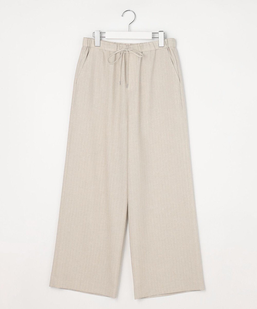 J.PRESS LADIES ペンシル SLUB STRIPE ワイド イージー パンツ 