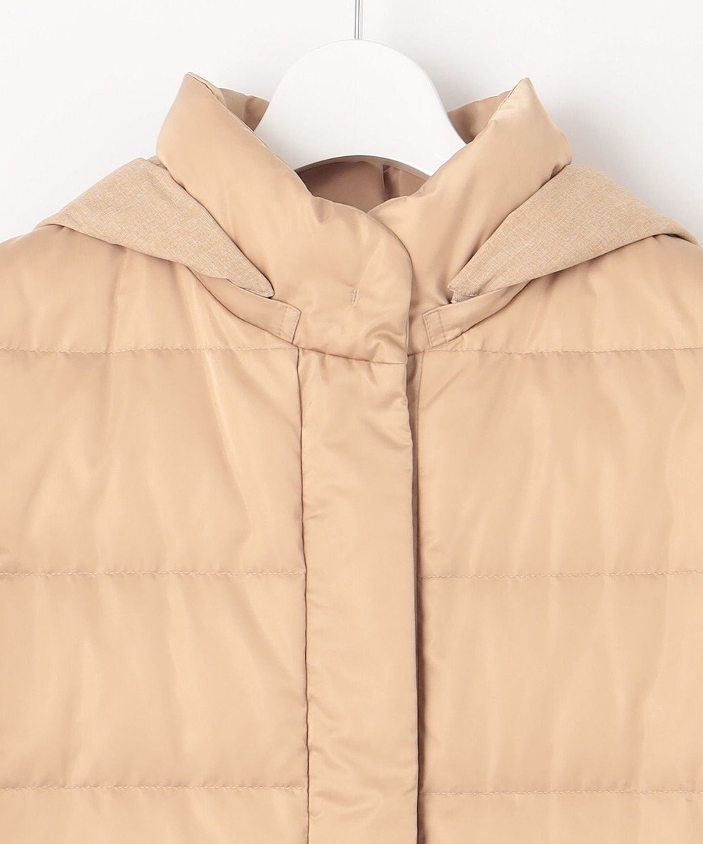 自由区 S 【撥水加工・洗える】ブライトダウンフード付き ダウンコート 
