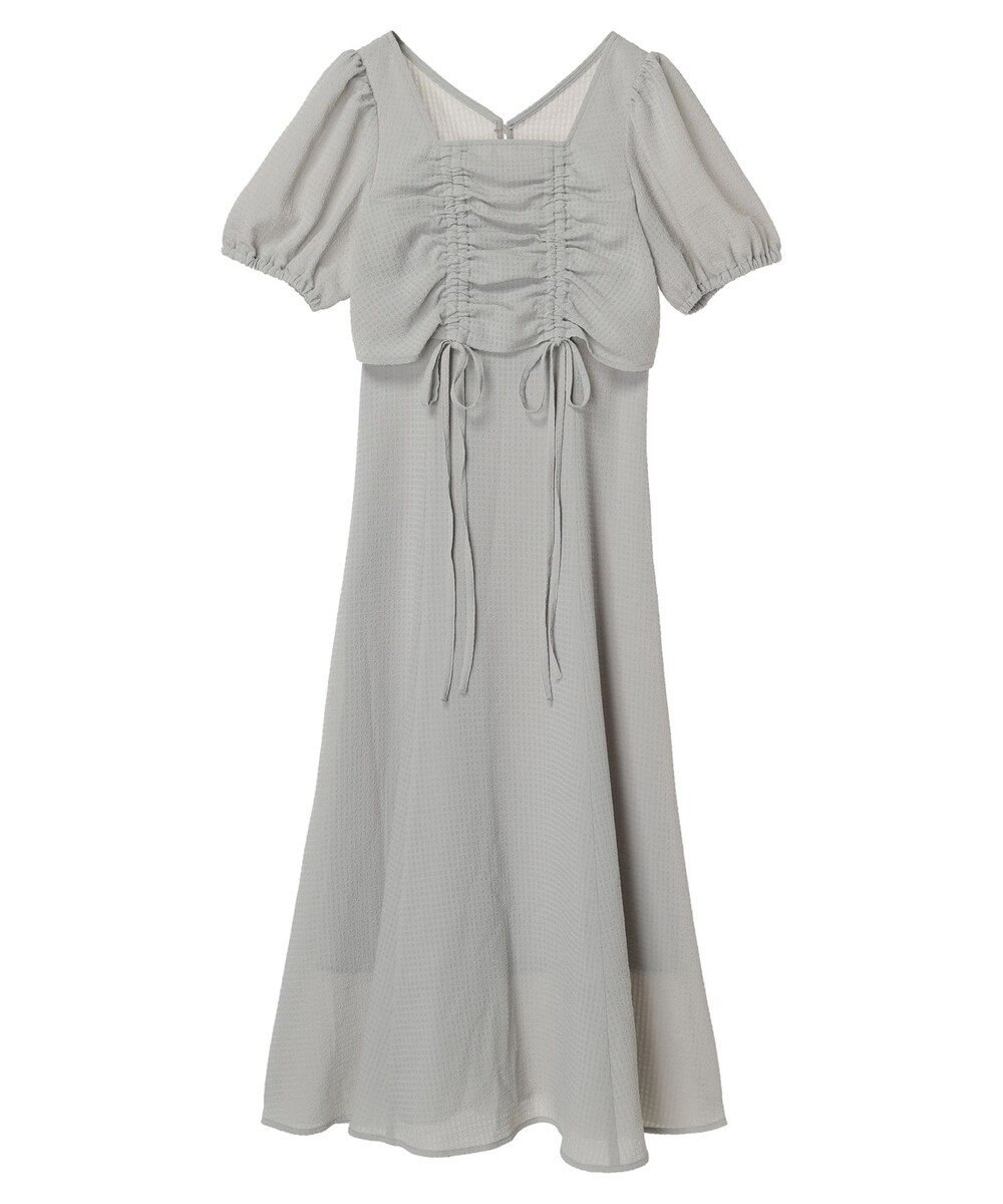 earth music&ecology ＳＥＴ２点パフスリーブブラウス＋キャミワンピース 