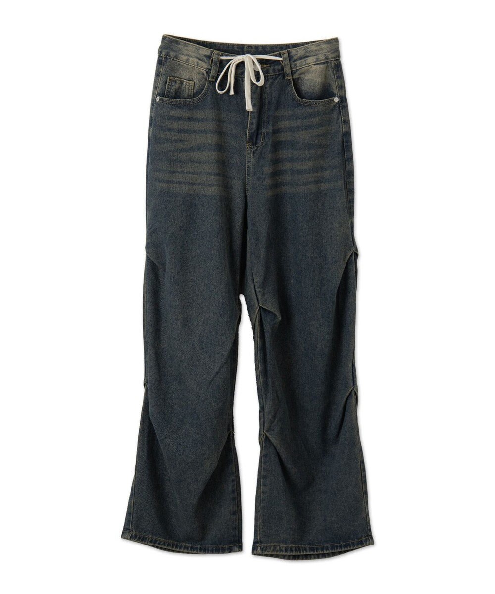 WEGO ドロストコードフレアデニム 