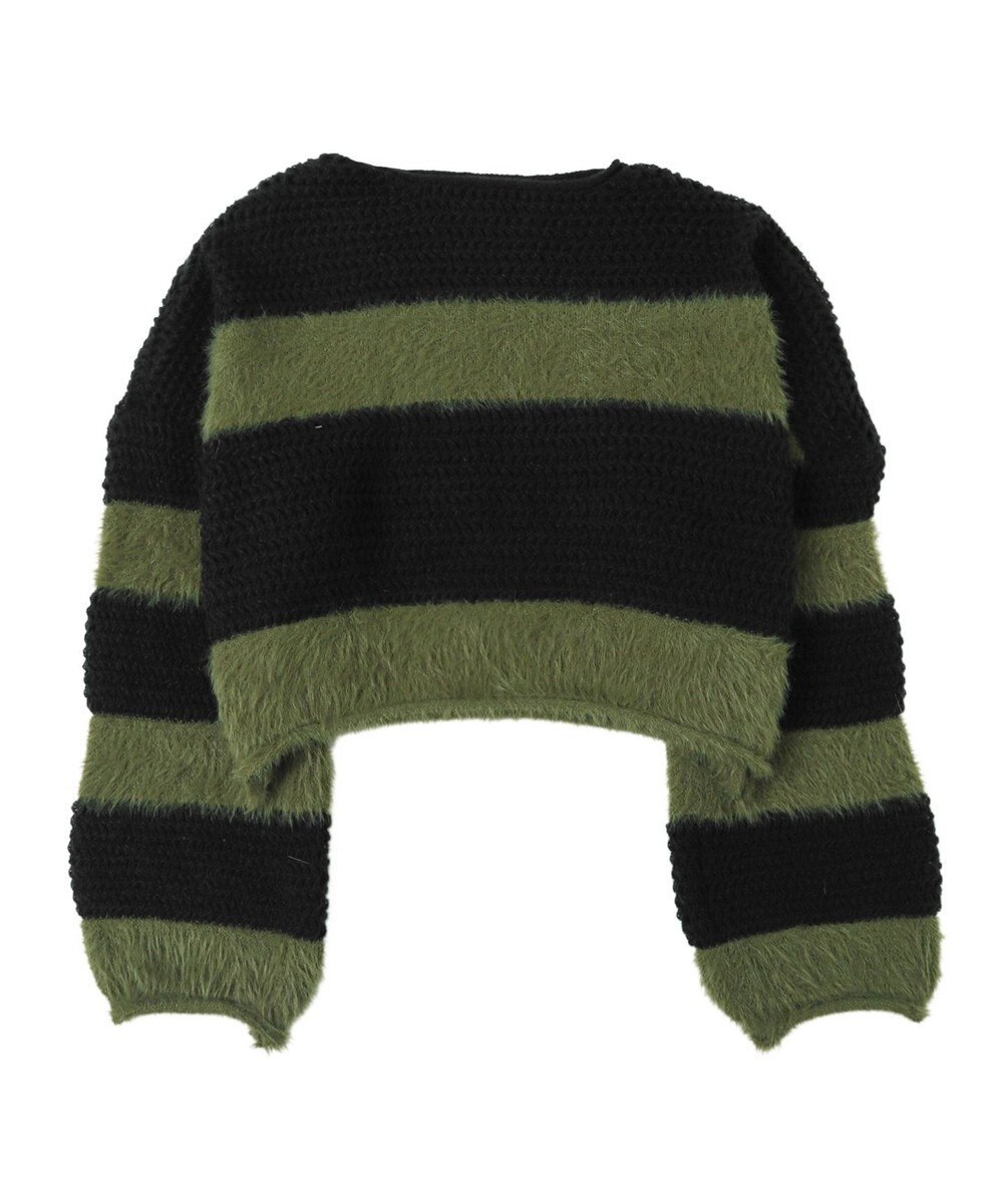 WEGO マテリアルシャギークロップドニット 