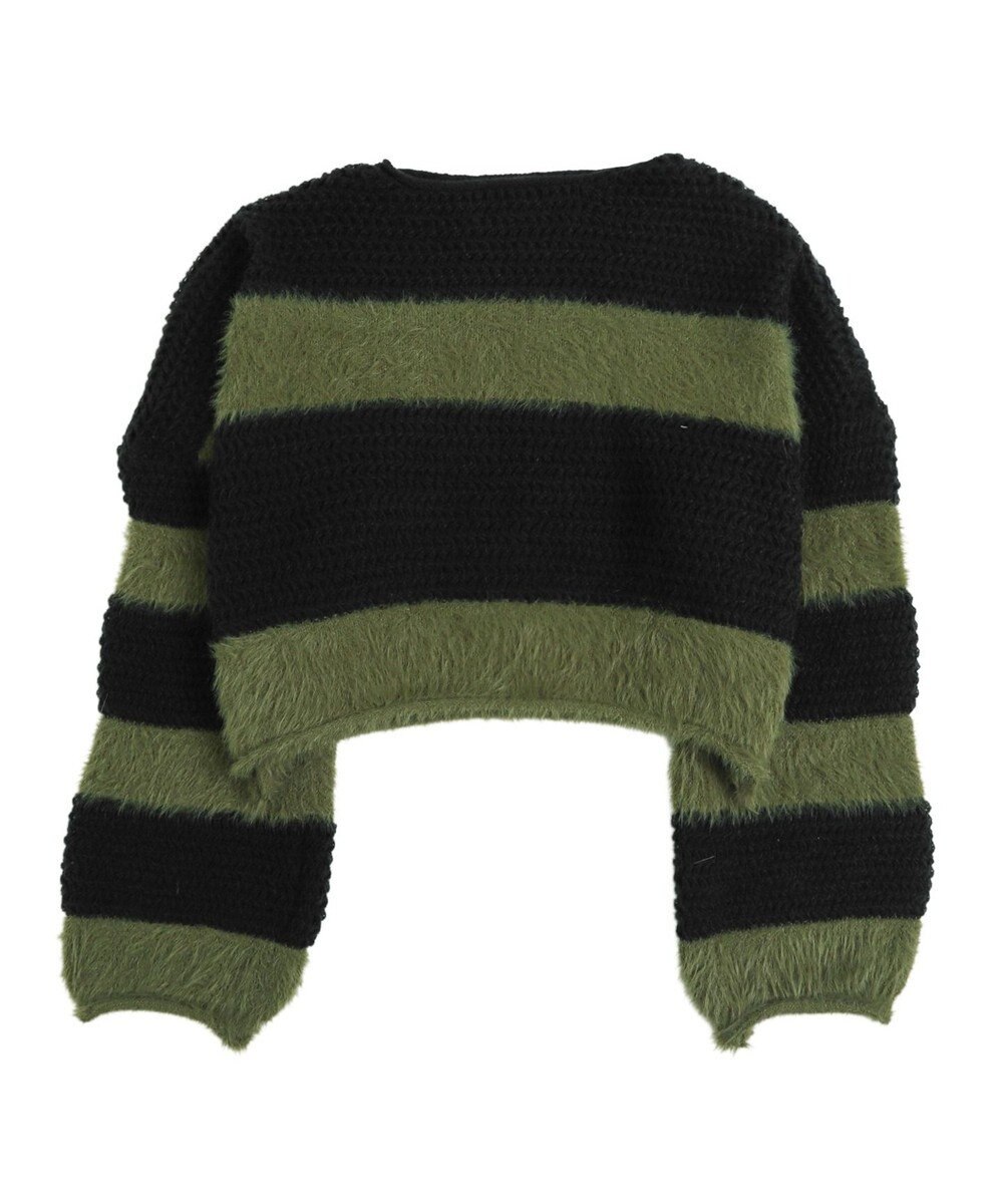 WEGO マテリアルシャギークロップドニット 