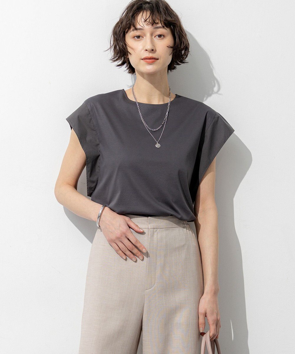 23区 【先行予約】スムースデザイン タフタスリーブ カットソー 