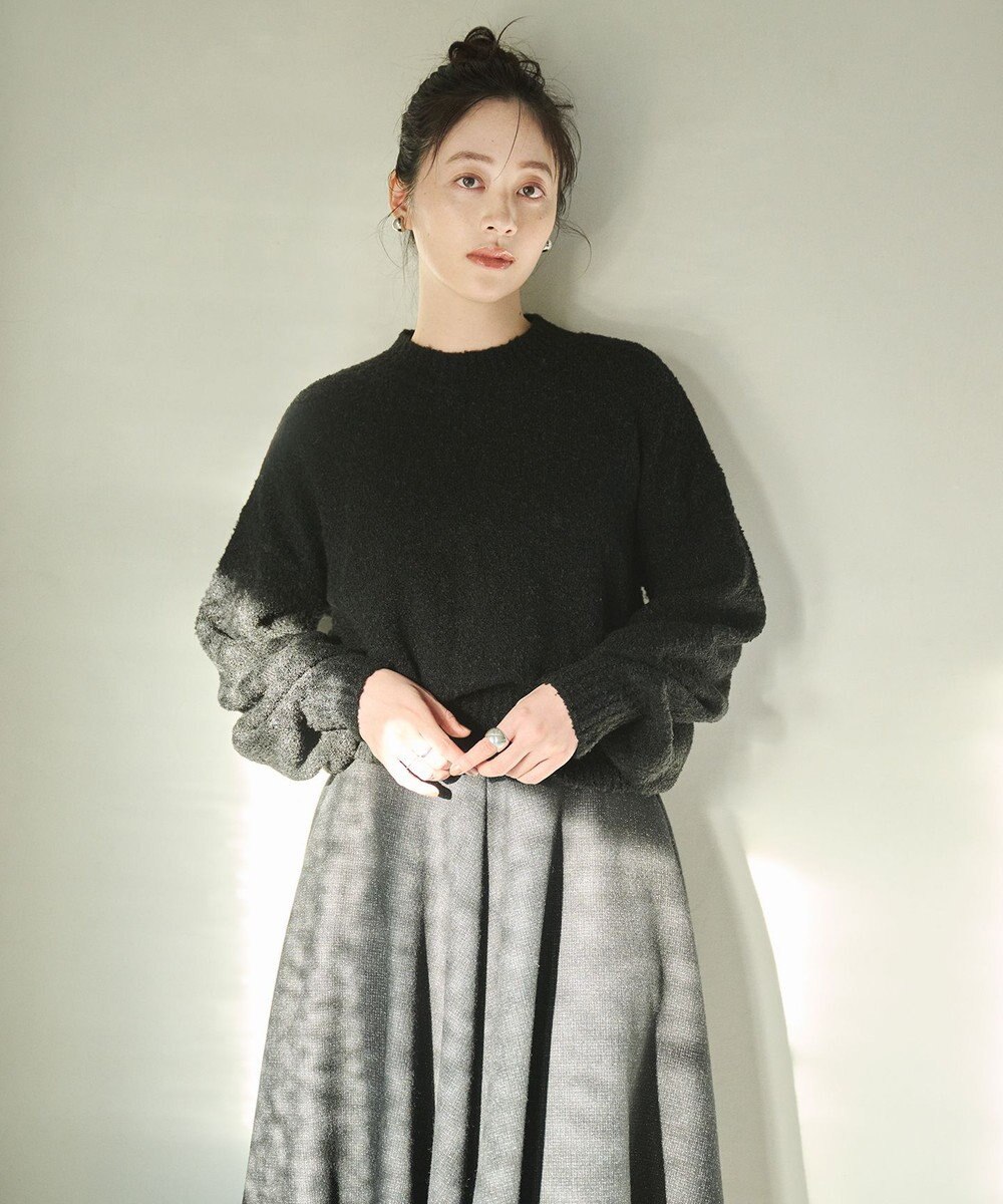 #Newans 【洗える】クロップドバルーンボリュームスリーブニット 