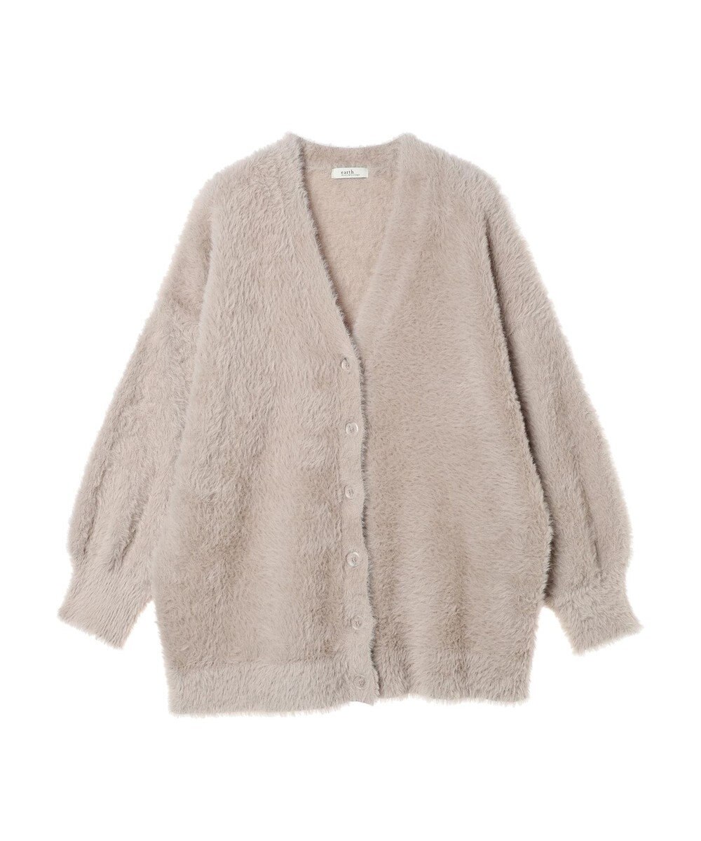 earth music&ecology ロングシャギーＶネックカーディガン 