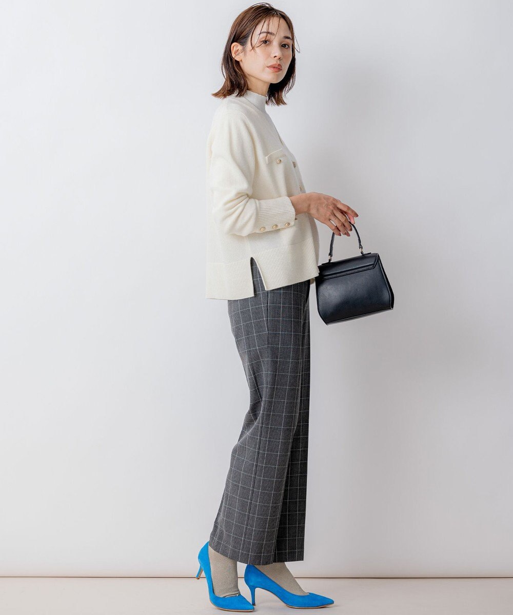 組曲 S 2WAYウォームストレッチ ストレートチェックパンツ 