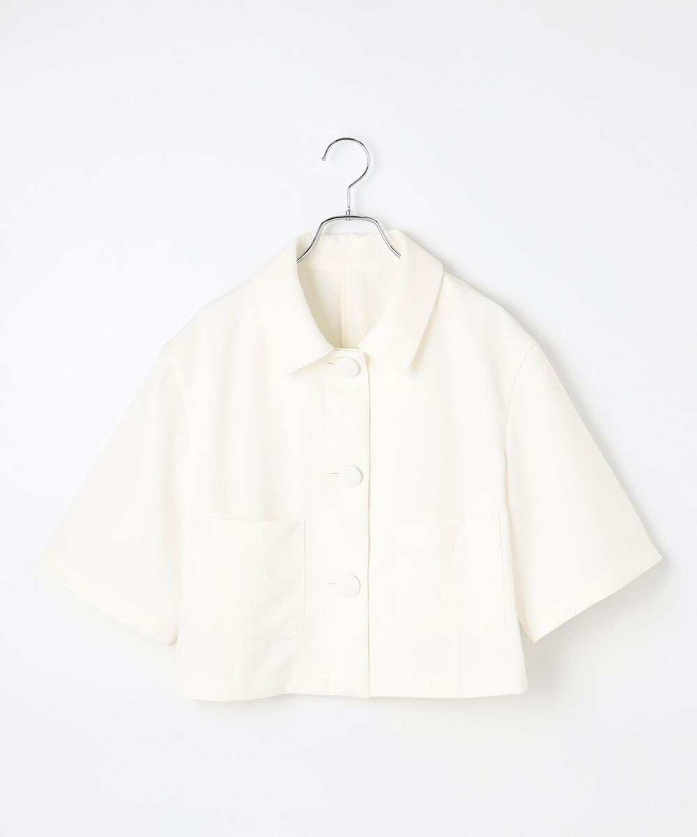 #Newans 【シワになりにくい】〈花乃まりあさんコラボ〉クロップドシャツジャケット 