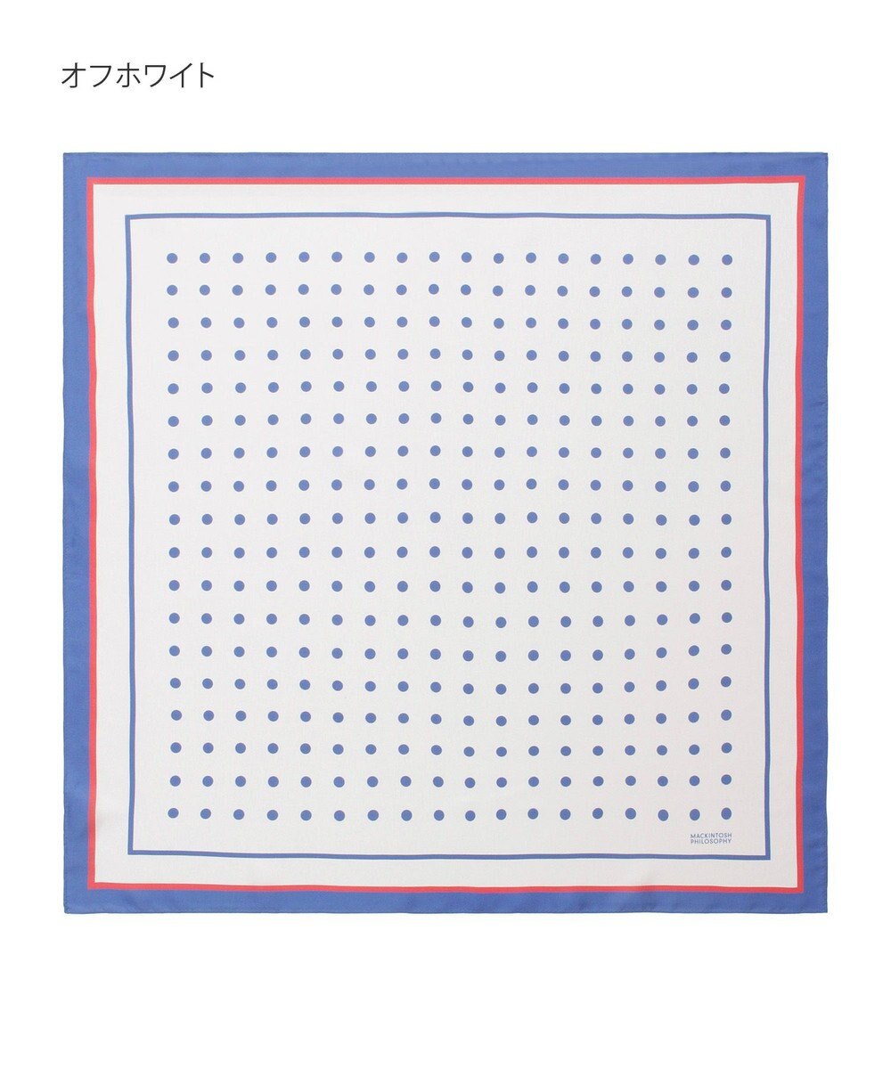 MOONBAT 【シルク100%】MACKINTOSH PHILOSOPHY(マッキントッシュ フィロソフィー）ドット シルクプリントスカーフ 日本製 68cm×68cm UV対策 