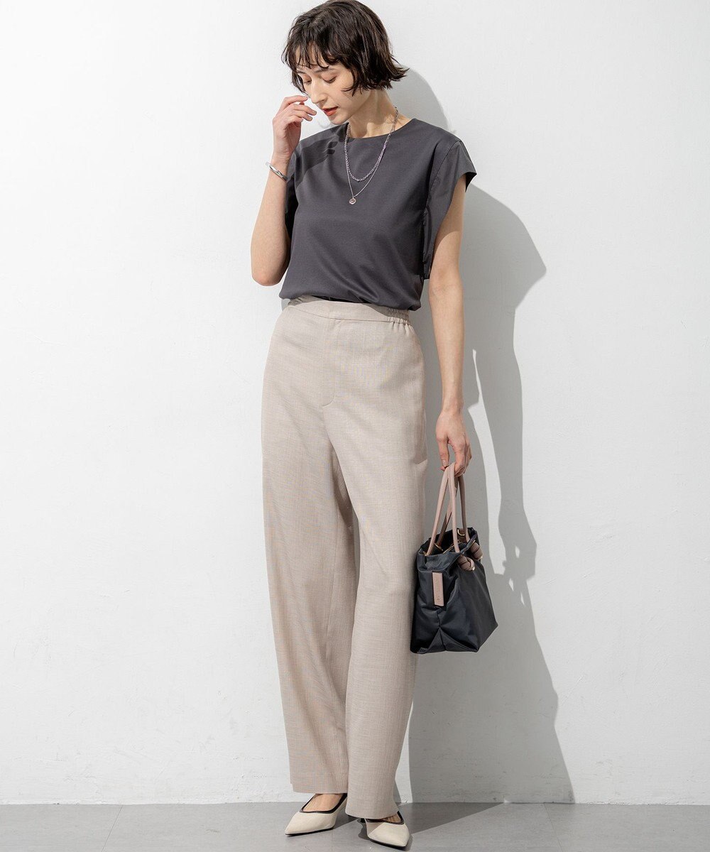 23区 【先行予約】スムースデザイン タフタスリーブ カットソー 