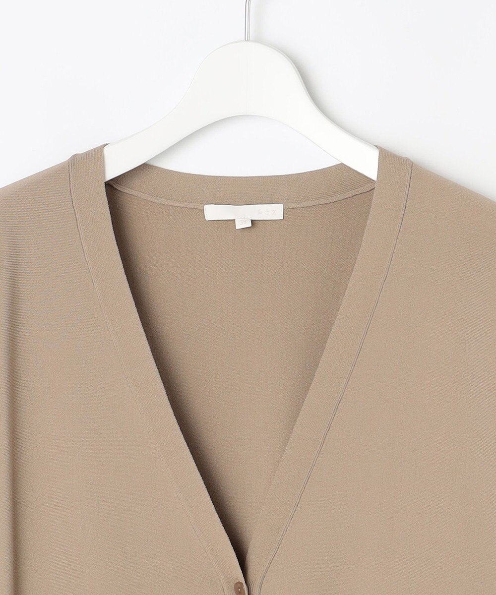 自由区 S 【接触冷感・UVカット・洗える】クレープストレッチニット カーディガン 