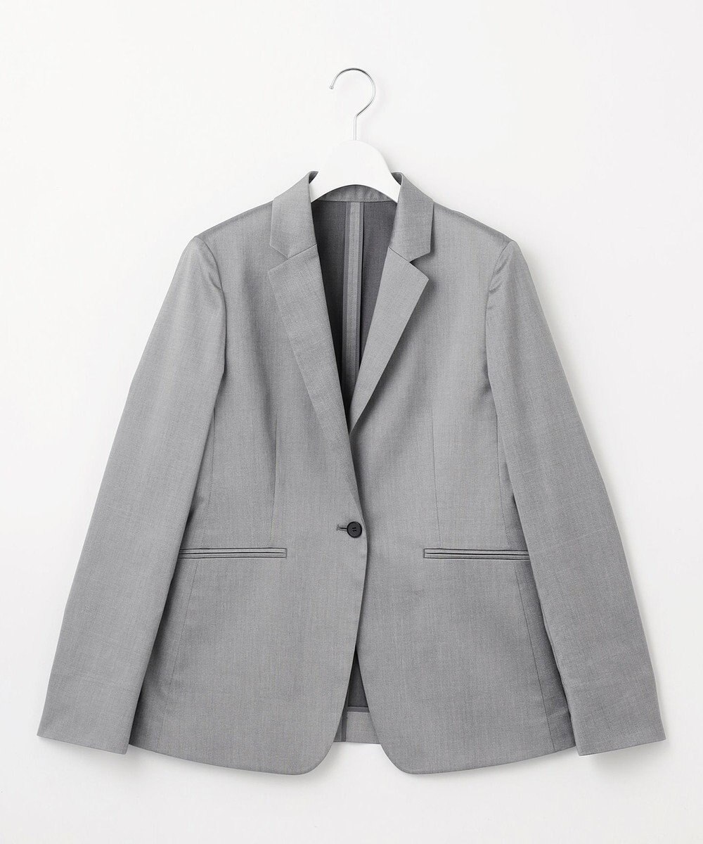 23区 【セットアップ対応/洗える】グロッシーコットンシャンブレー テーラード ジャケット 