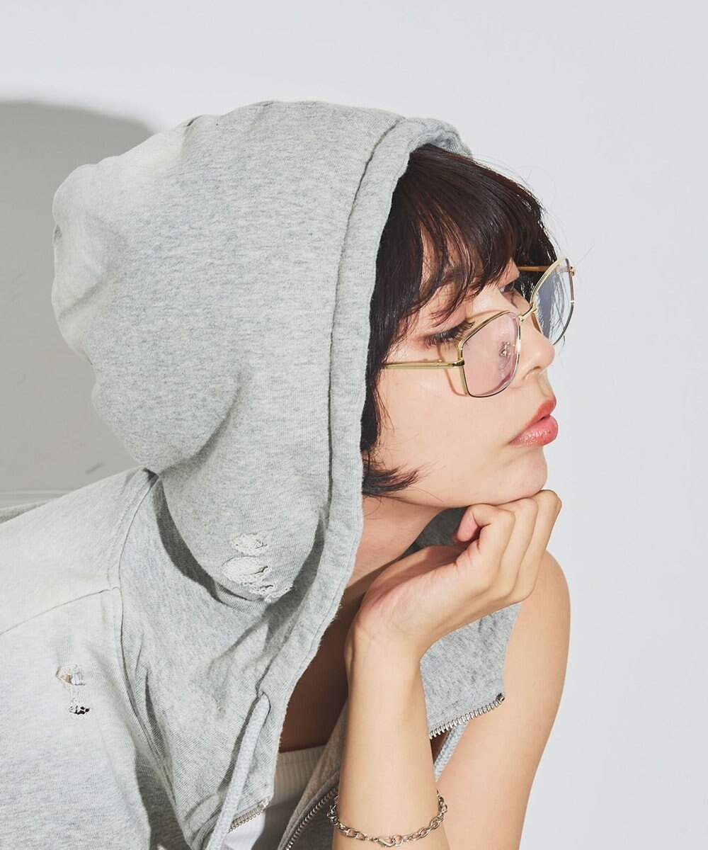 WEGO メタルフレームスクエアアイウェア 