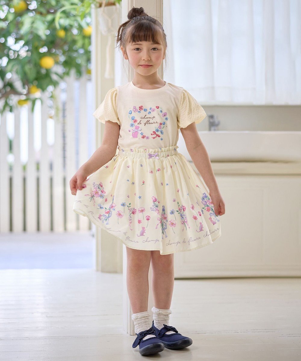 ANY KIDS フラワー ブーケ プリント スカパン 