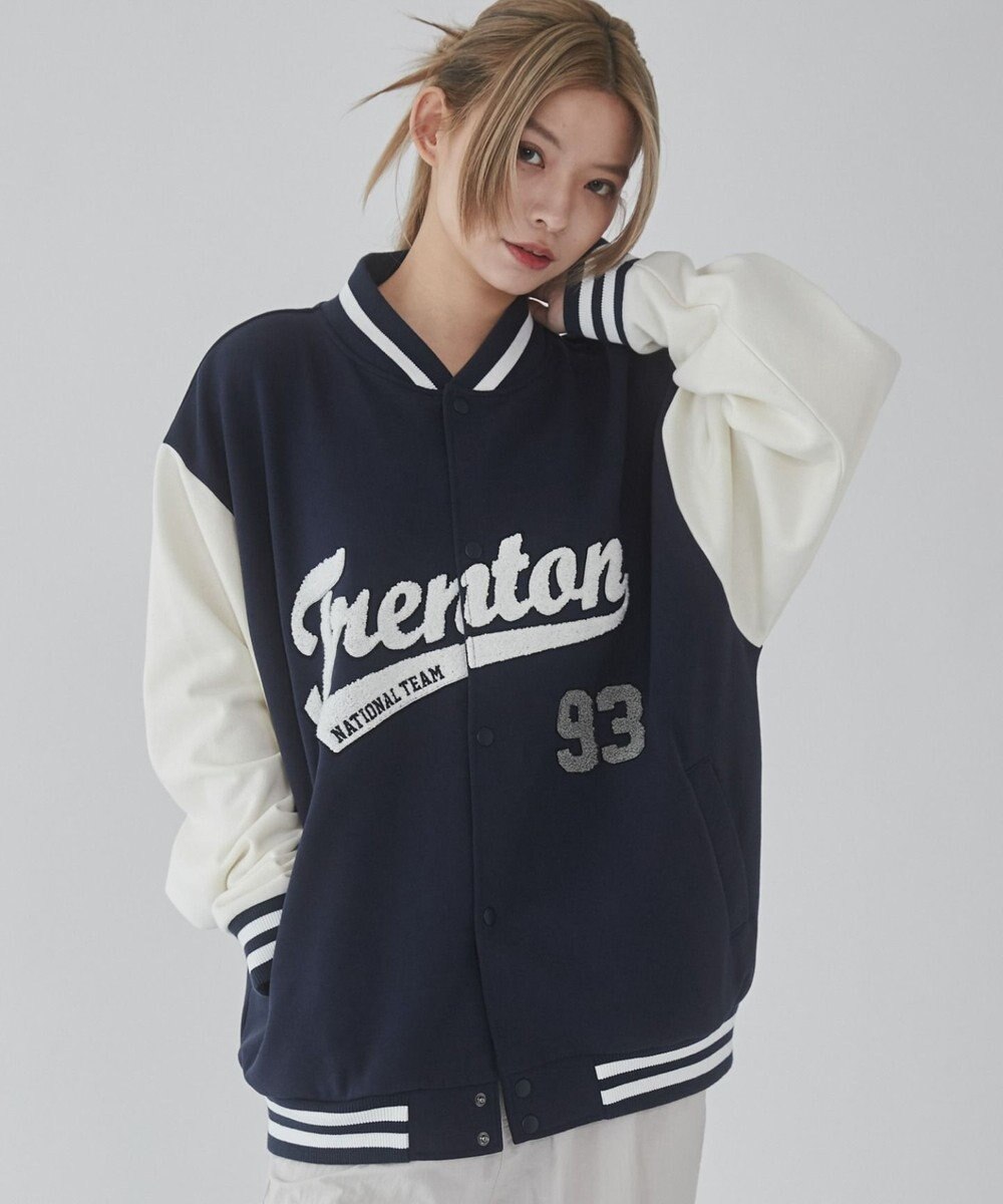 WEGO 【ユニセックス着用ITEM/MLサイズ展開】サガラワッペンスウェットスタジャン 