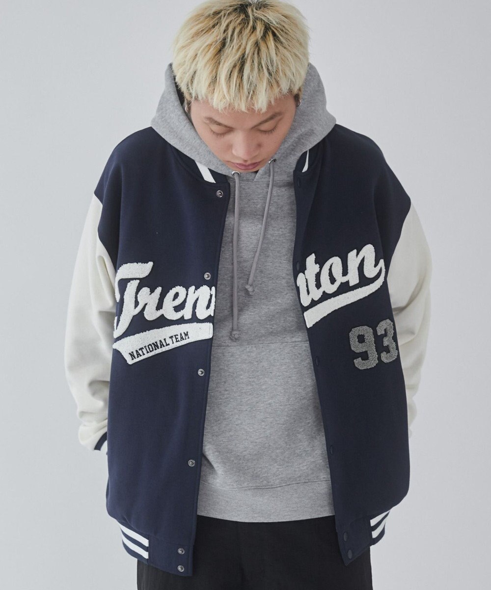 WEGO 【ユニセックス着用ITEM/MLサイズ展開】サガラワッペンスウェットスタジャン 