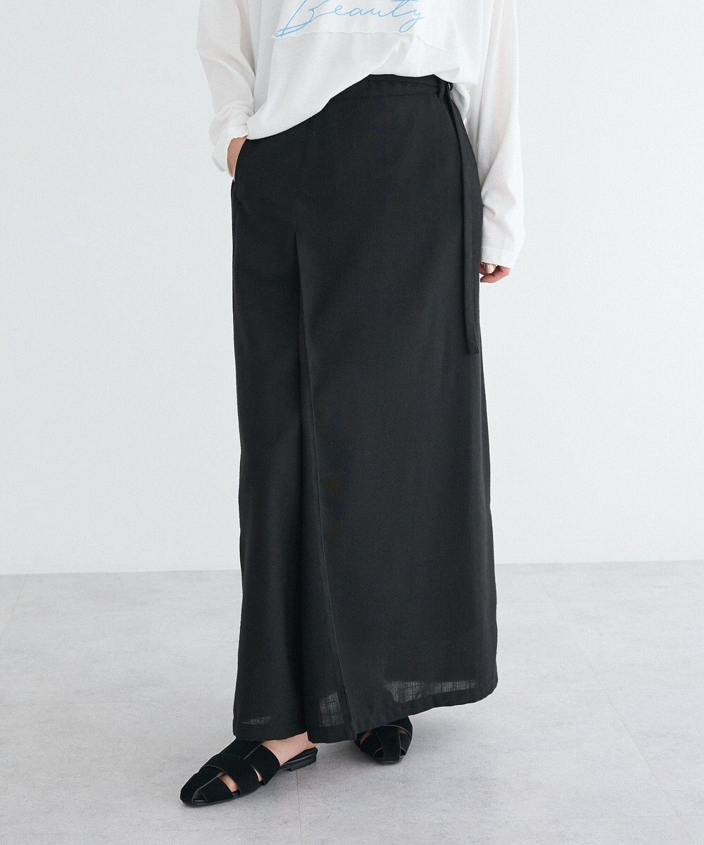 CRAFT STANDARD BOUTIQUE リネンライクラップ風スカート 