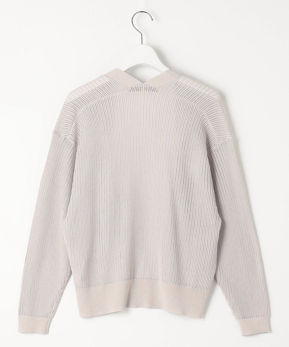 自由区 【洗える・XSサイズあり】ハイツイストコットンアセテートメッシュ カーディガン 