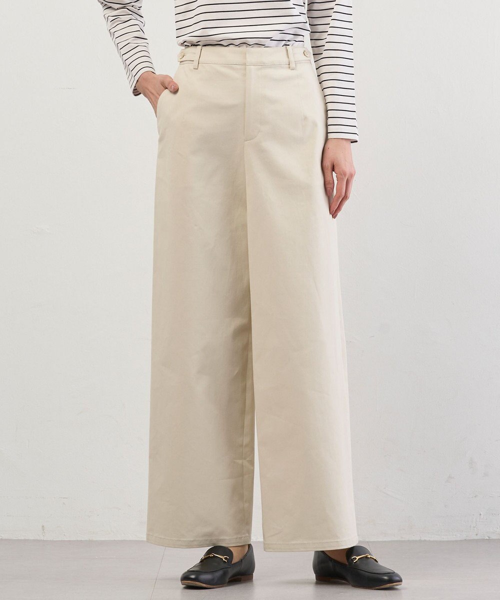 J.PRESS LADIES チノストレッチ ワイドパンツ 