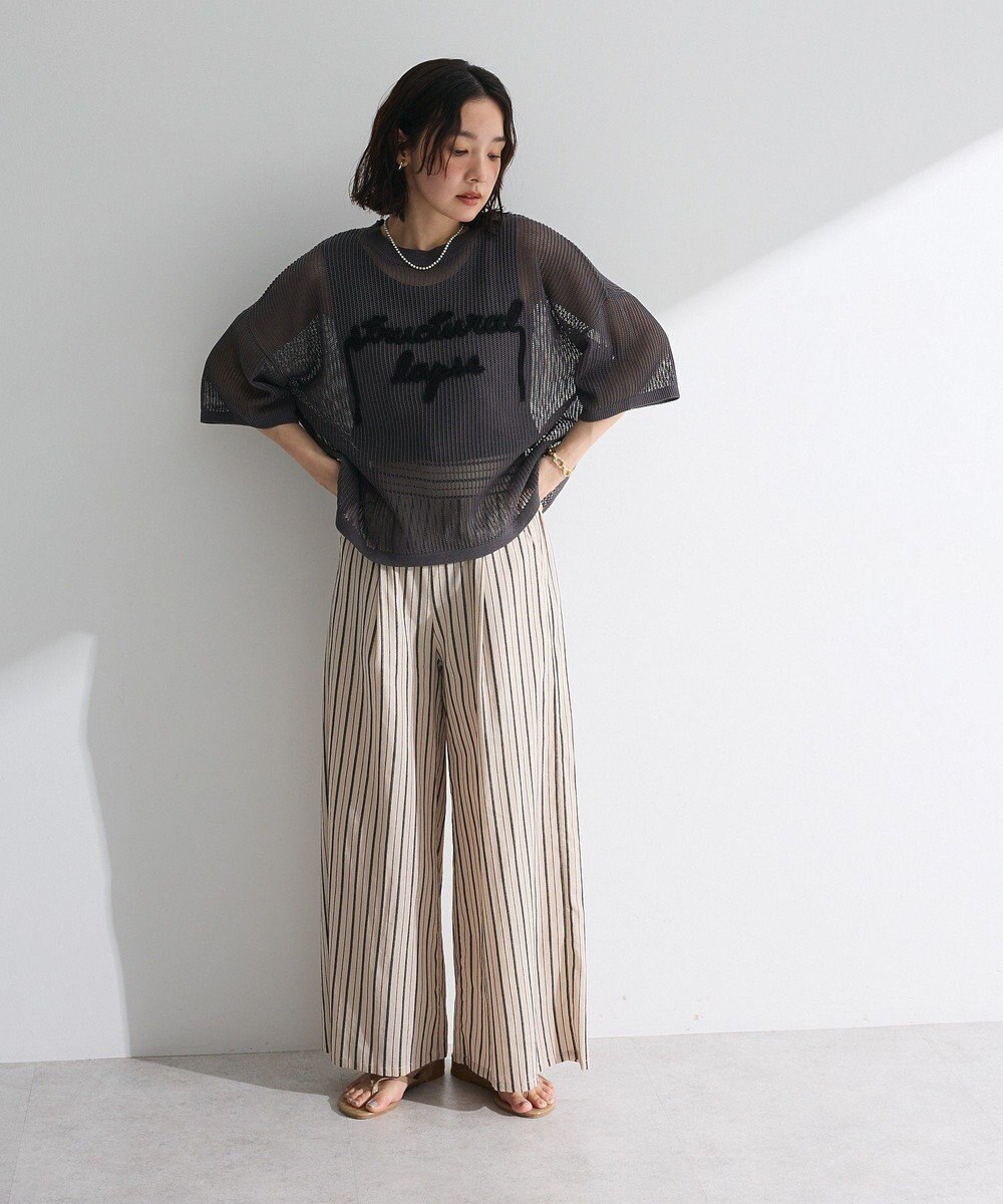 Green Parks テープロゴ透かしニットプルオーバーⅡ 