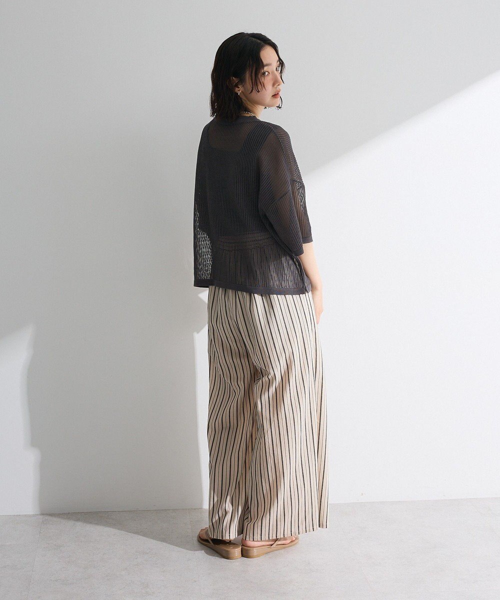 Green Parks テープロゴ透かしニットプルオーバーⅡ 