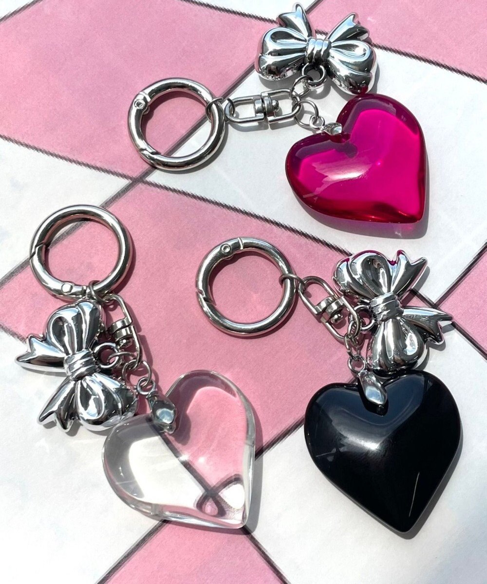 WEGO クリアカラーハートキーホルダー 