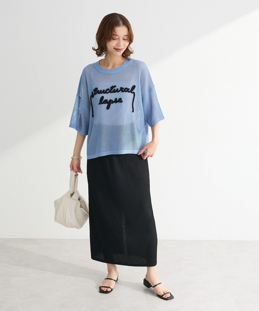 Green Parks テープロゴ透かしニットプルオーバーⅡ 