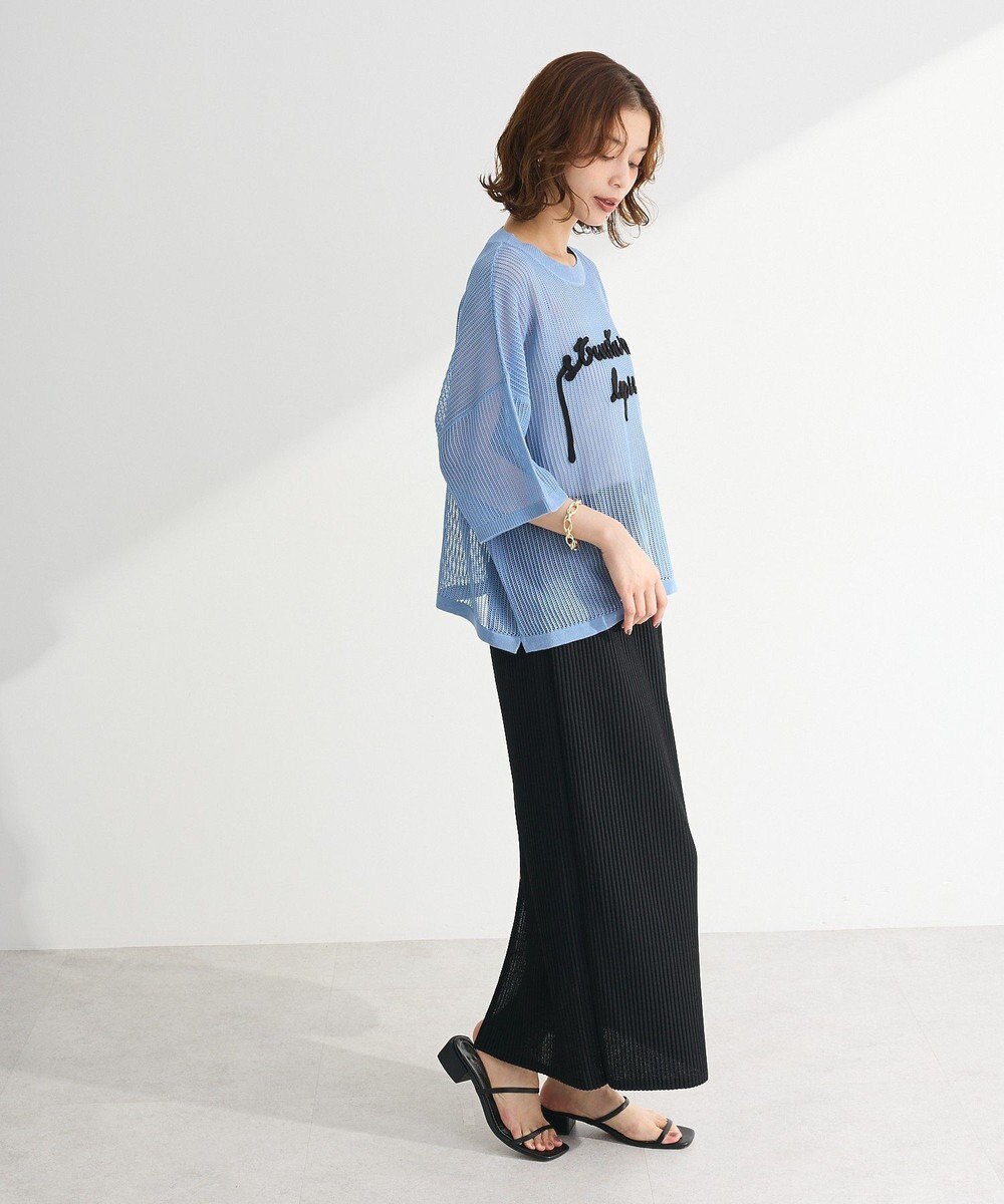 Green Parks テープロゴ透かしニットプルオーバーⅡ 