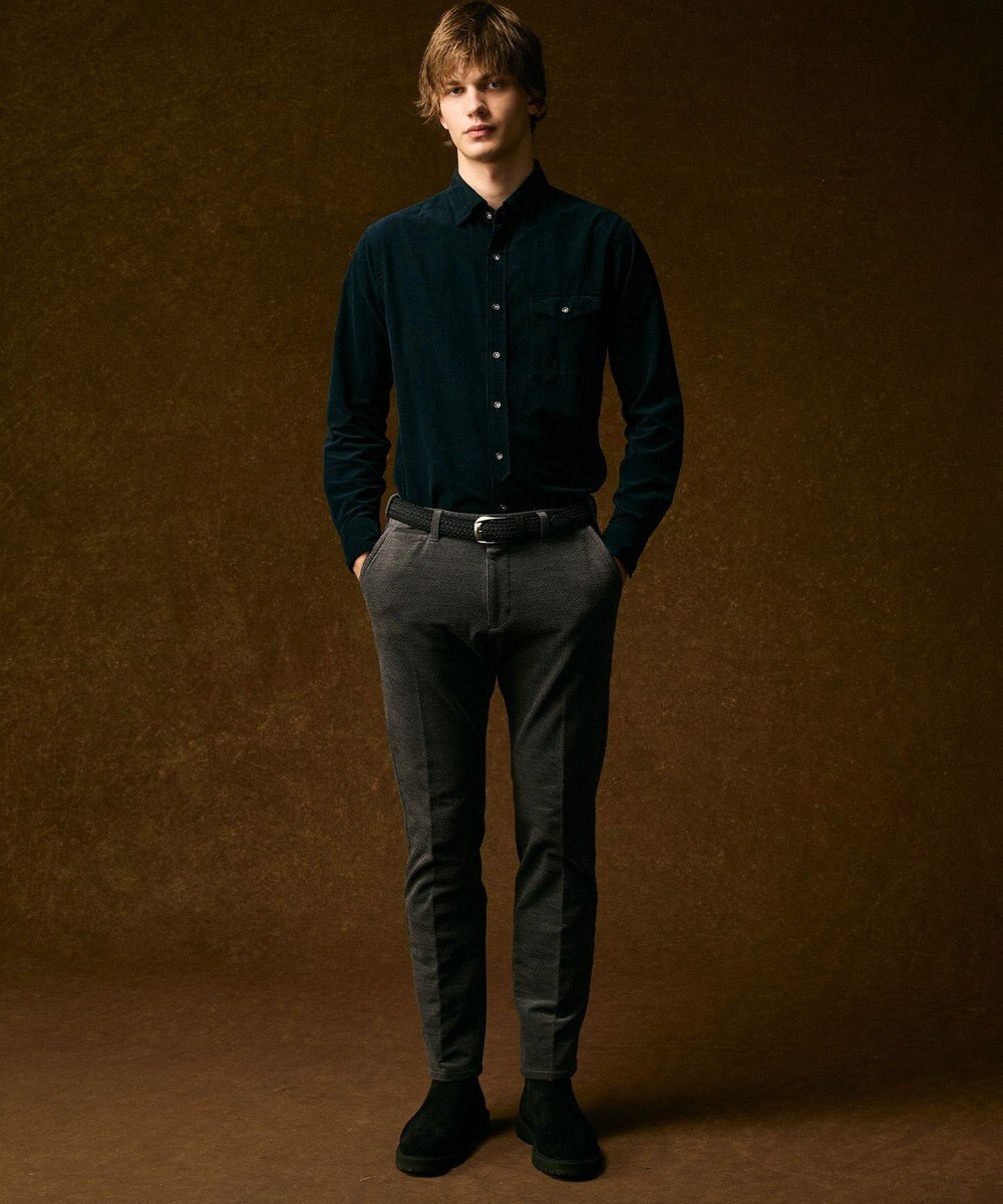 JOSEPH ABBOUD 【ウエストも伸びる！/暖かパンツ/オーガニックコットン使用】ライスコールストレッチパンツ 