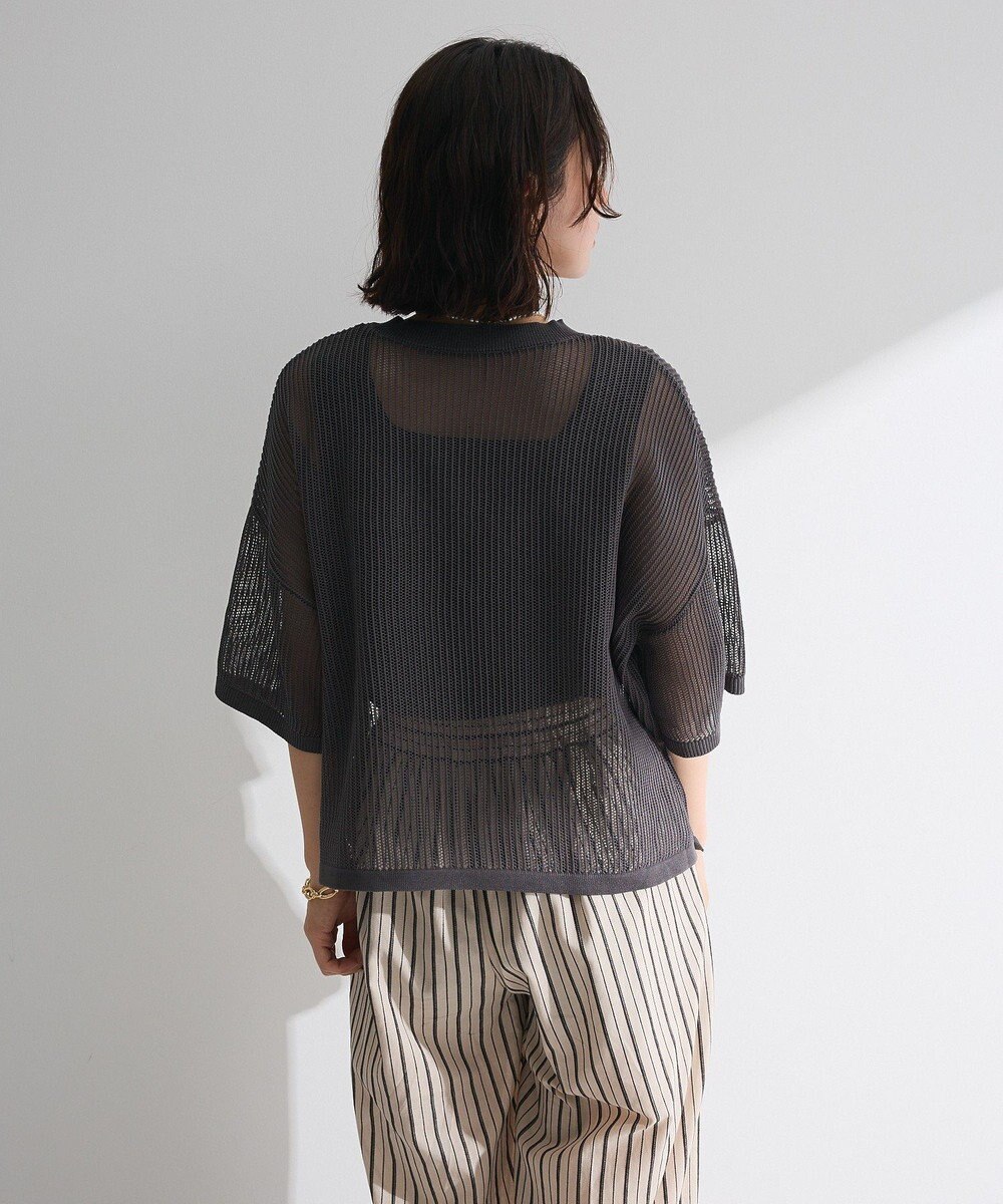 Green Parks テープロゴ透かしニットプルオーバーⅡ 