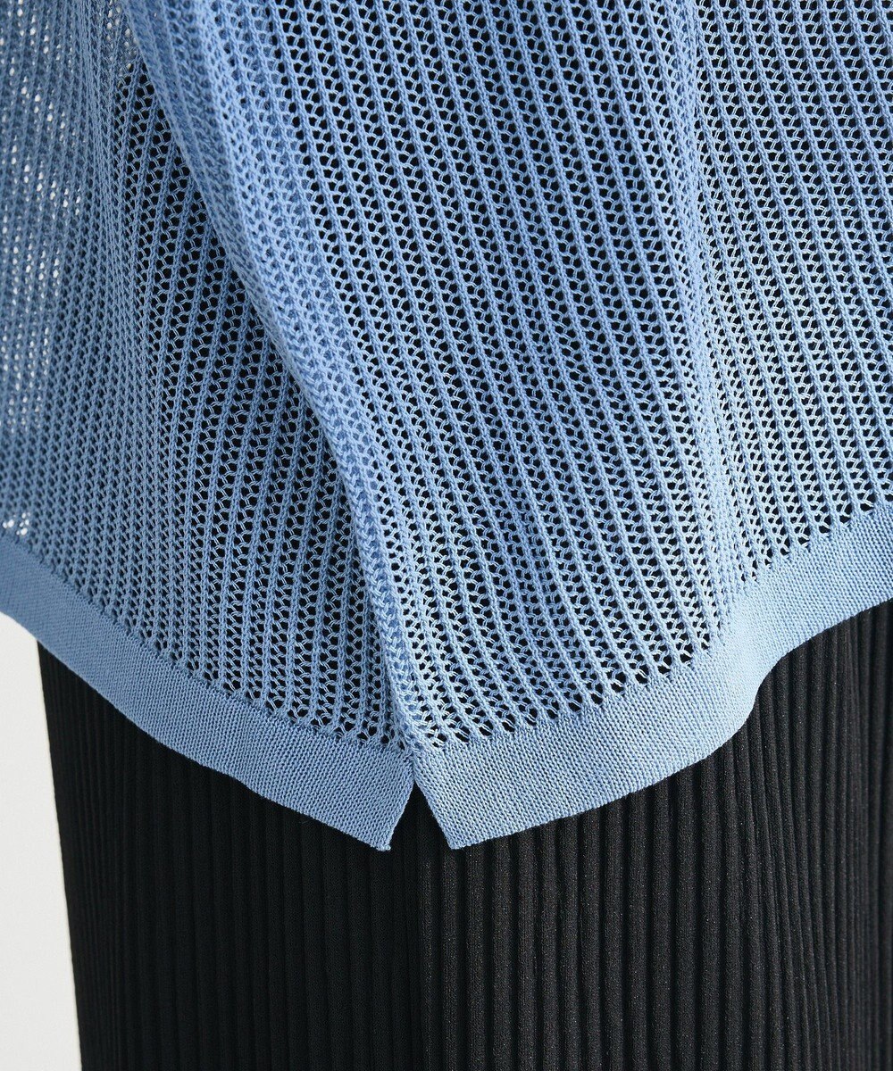 Green Parks テープロゴ透かしニットプルオーバーⅡ 