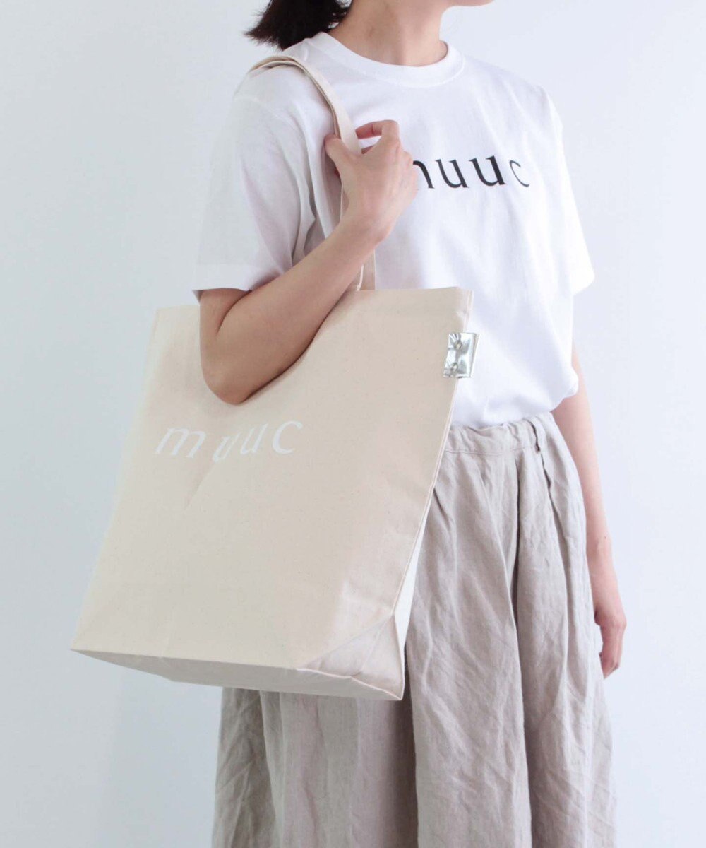 muuc 〈コットンキャンバス生地〉〈就労支援〉ロゴ入りマルシェバッグ（マチあり） 