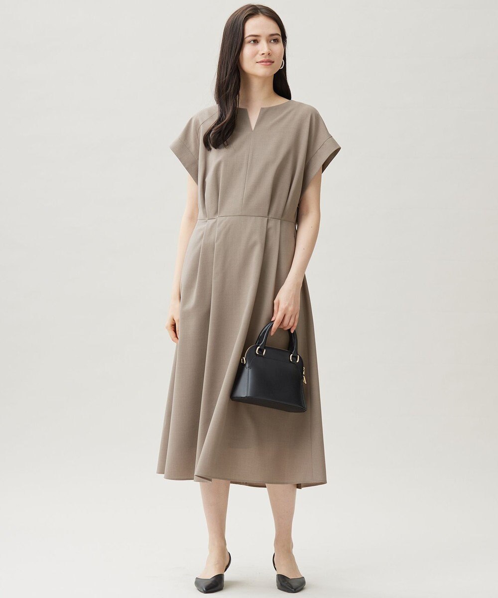 自由区 L 【17号サイズまで展開】ウーステッドライク ワンピース 