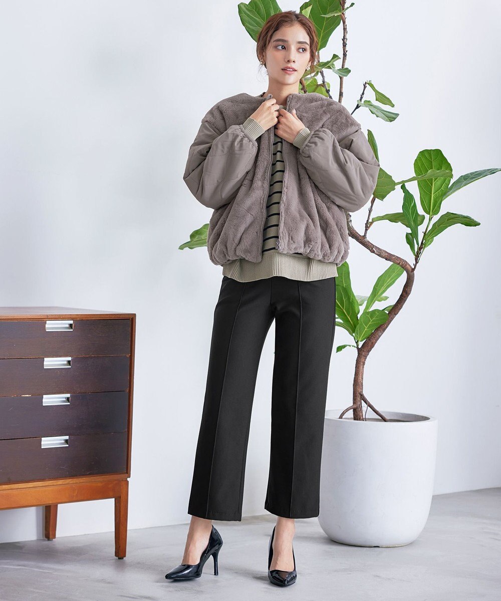 Tiaclasse 【リバーシブル】キルティングエコファー2WAYブルゾン 