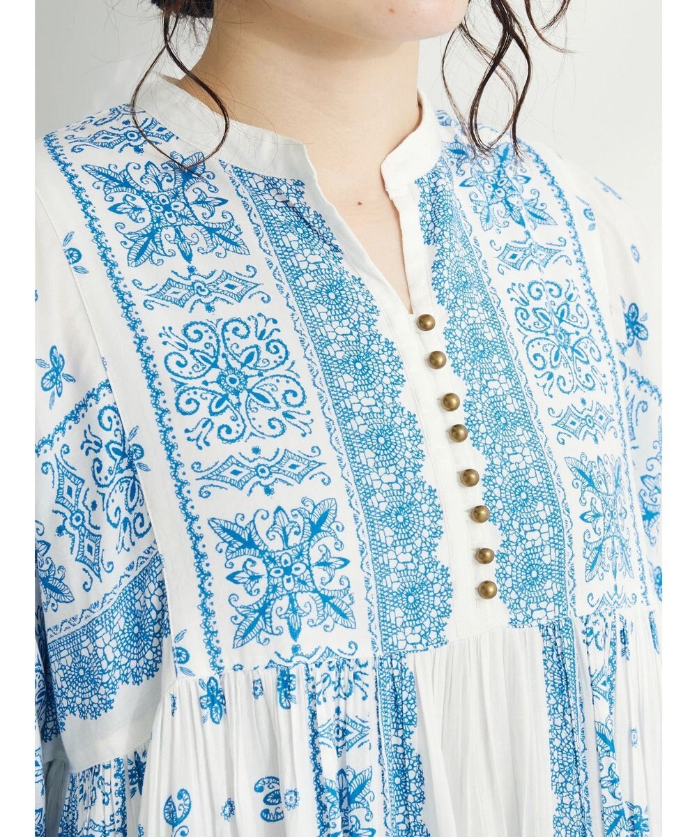 CRAFT STANDARD BOUTIQUE パネル柄ウエスト切り替えボリュームワンピース 