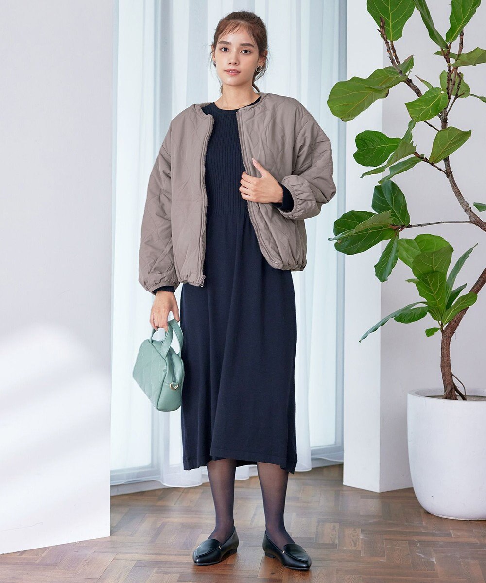 Tiaclasse 【リバーシブル】キルティングエコファー2WAYブルゾン 