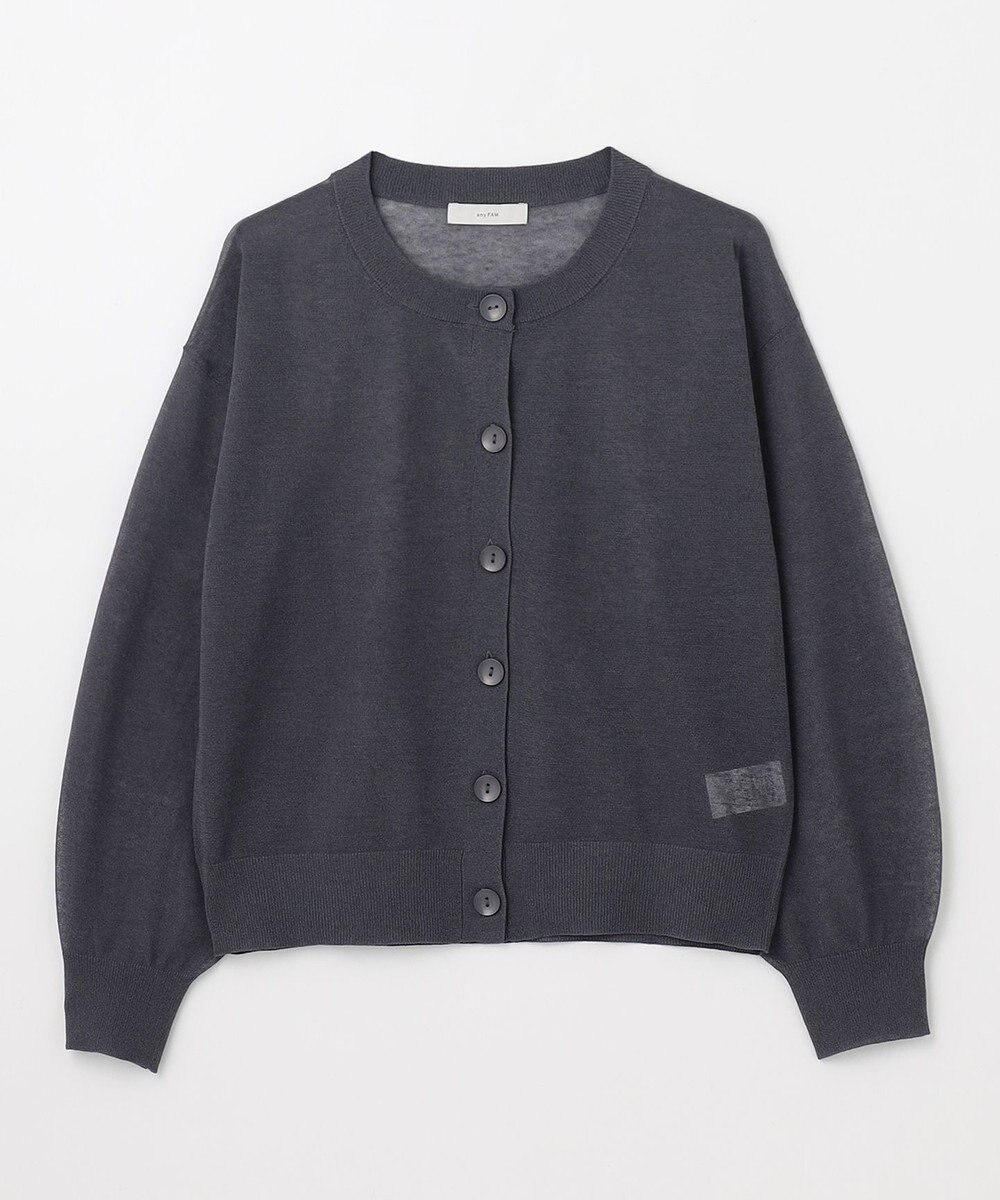 ANY L 【洗濯機可/アンチピリング/接触冷感】シアークルーネックカーディガン 