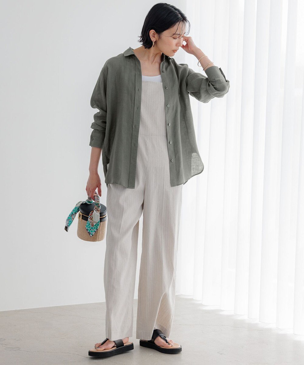 23区 【Oggi8月号掲載/洗える】LIBECO ベーシック シャツ 