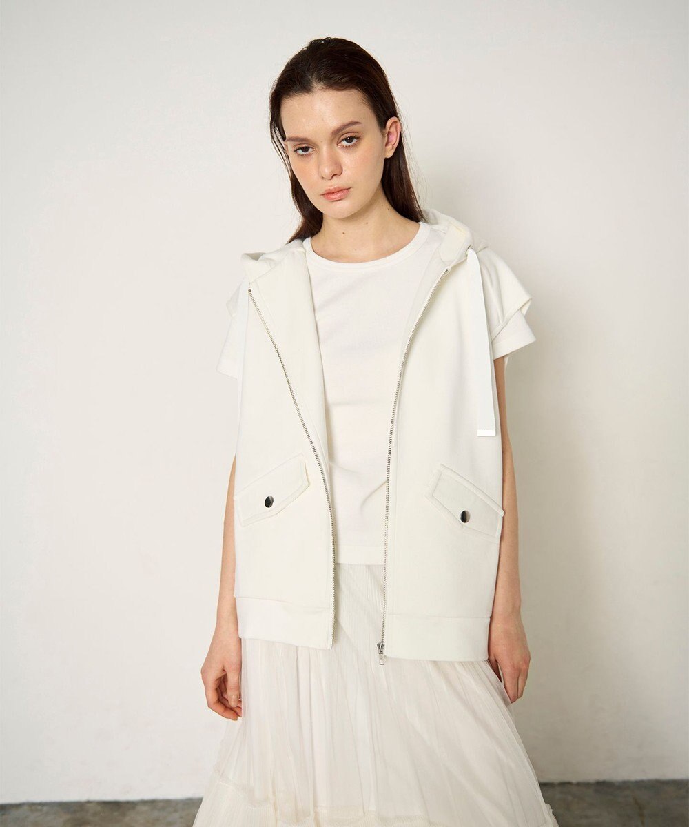 GRACE CONTINENTAL フードノースリーブ トップ 