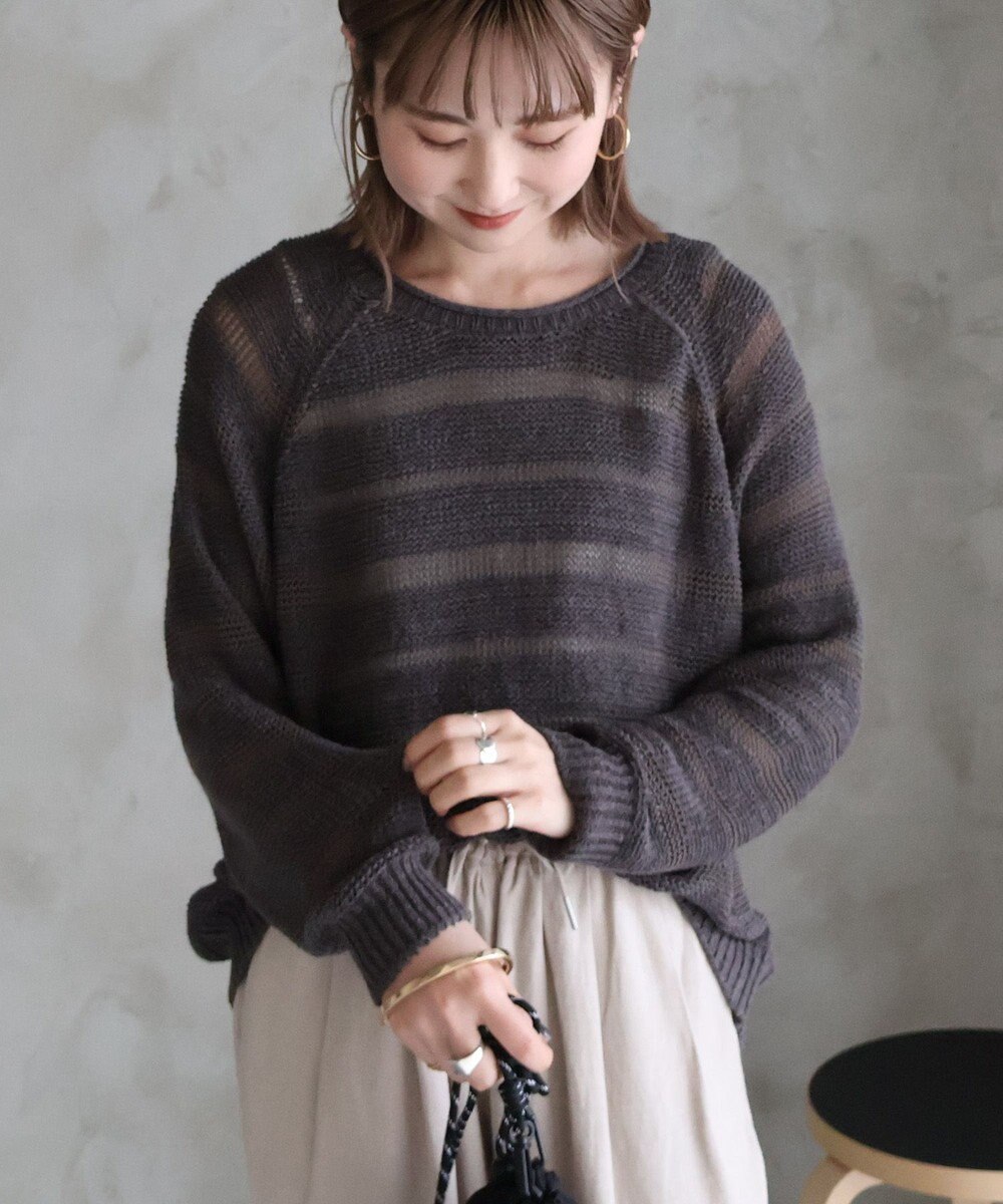 AMERICAN HOLIC 透かし編みニットプルオーバー 